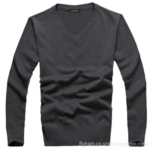 Custom Wool V Neck Men Knitted Sweater (FY-0140)